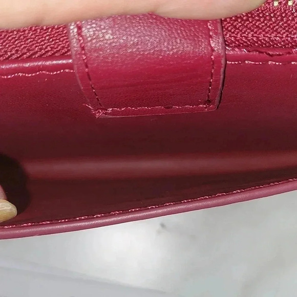 NWT BADGLEY MISCHKA Long Maroon Wallet with Phone Pocket with Wristlet - Picture 7 of 10
